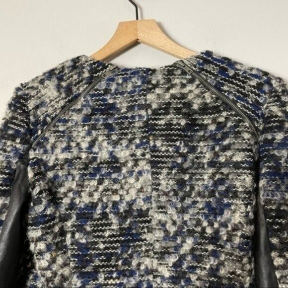 Parker Tweed Alpaca Wool Blend Lambskin Trim Blazer - Picture 7 of 8